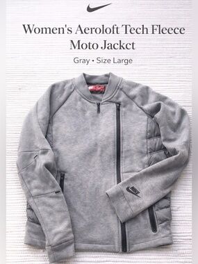 Nike Women's Aeroloft Tech Fleece Moto Gray Large